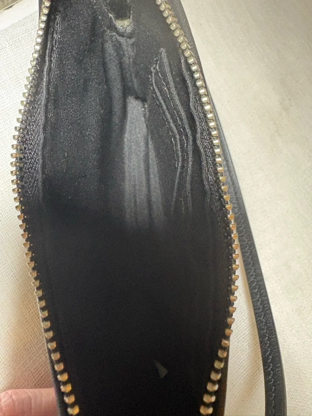 Coach Corner Zip Wristlet Black Smoke Signature Jacquard Leather Gift idea NWOT